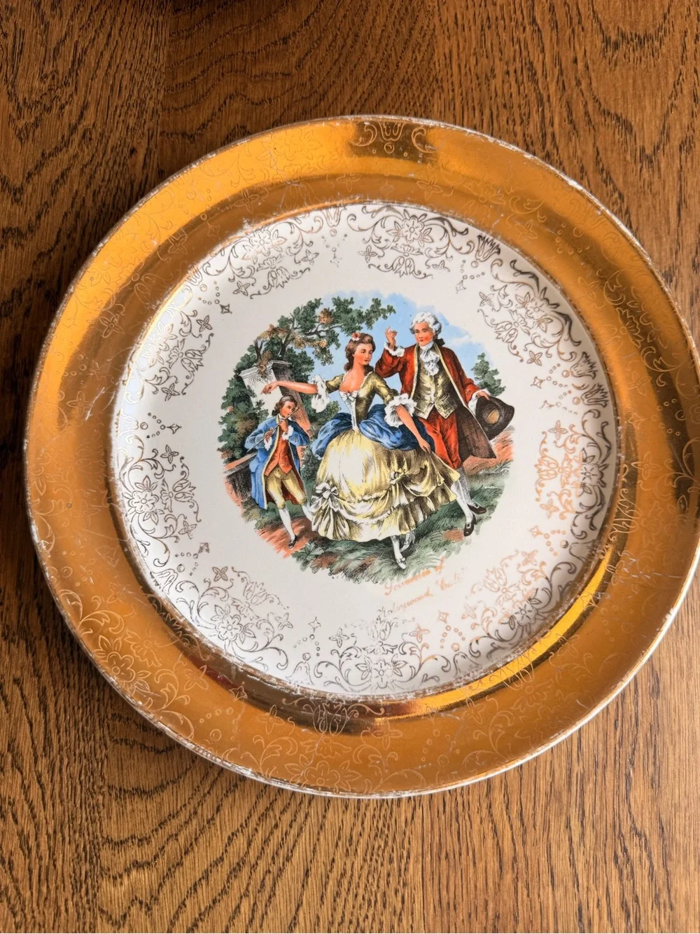 Vintage Sabin Crest-O-Gold Hollywood California Plates 22K Set of 3